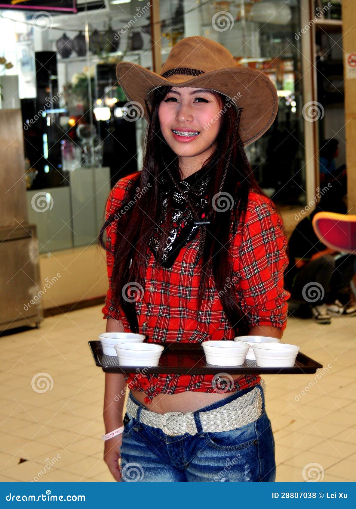 Bangkok Thailand Girl Wearing Cowboy Hat Editorial Stock 