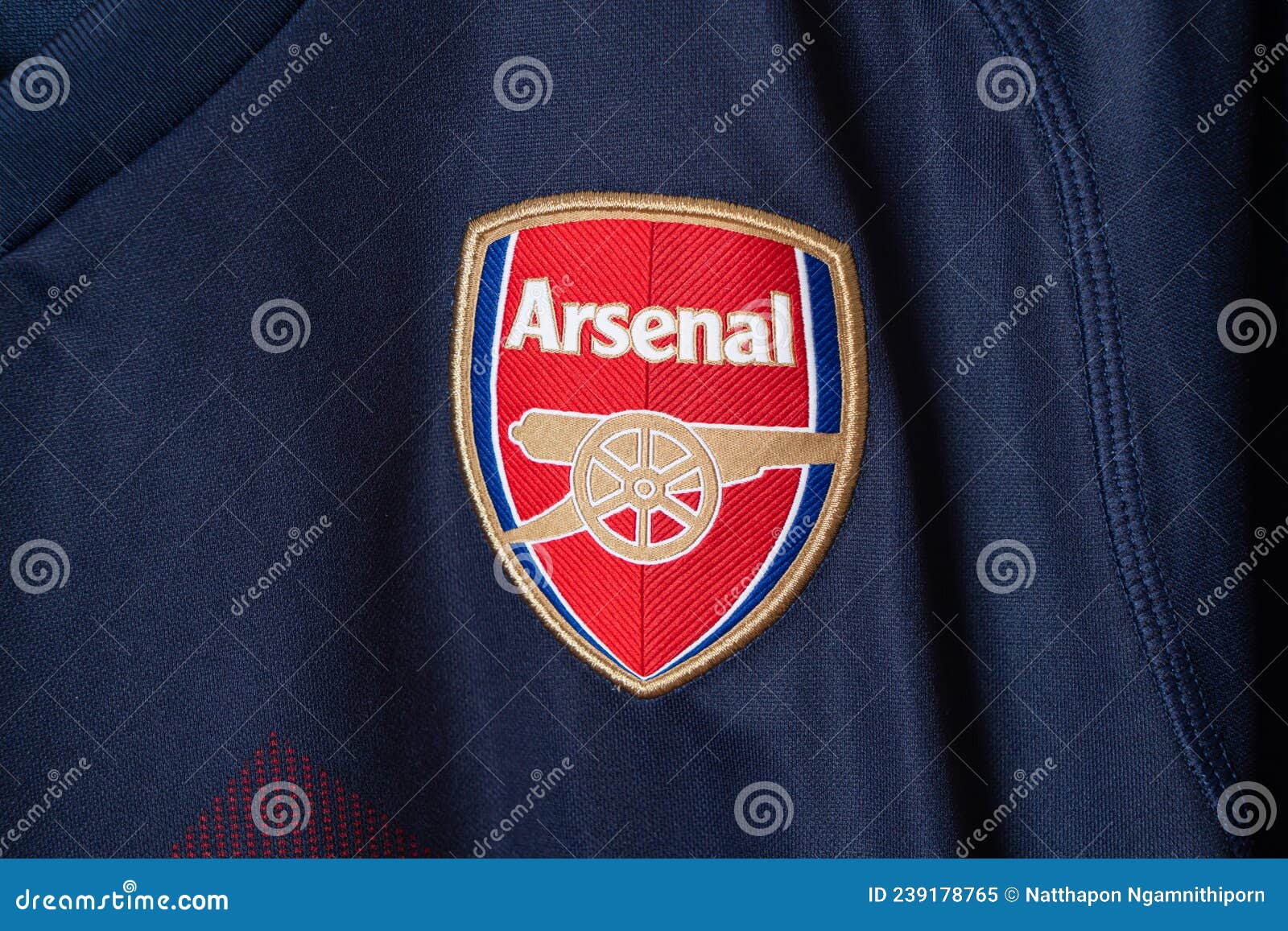 Bangkok, Thailand - Jan 18, 2022 - Arsenal retro shirt home jersey