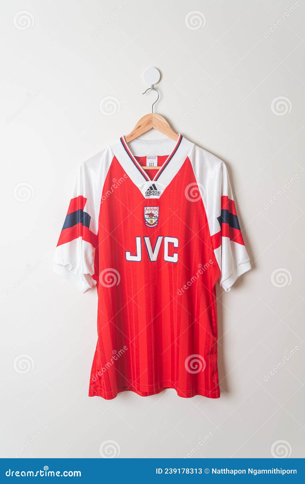 Bangkok, Thailand - Jan 18, 2022 - Arsenal retro shirt home jersey