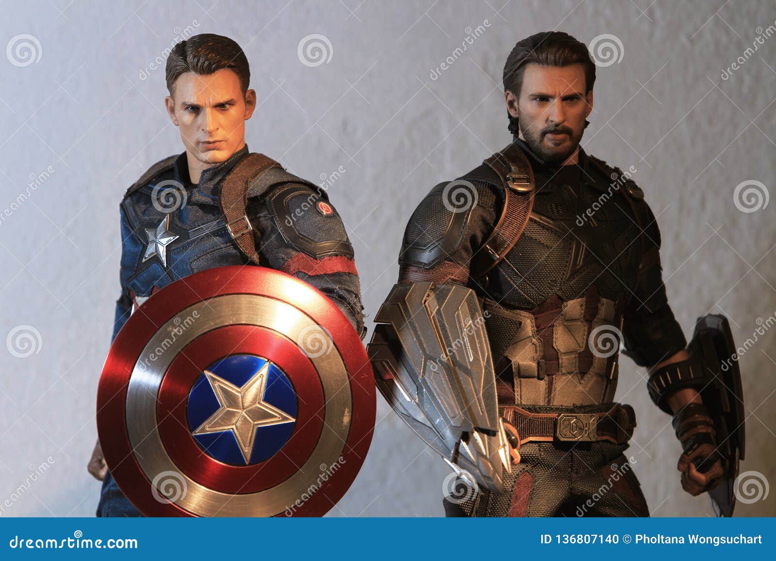 Close Up Shot of Captain America Infinity War and Captain Ameri Ca