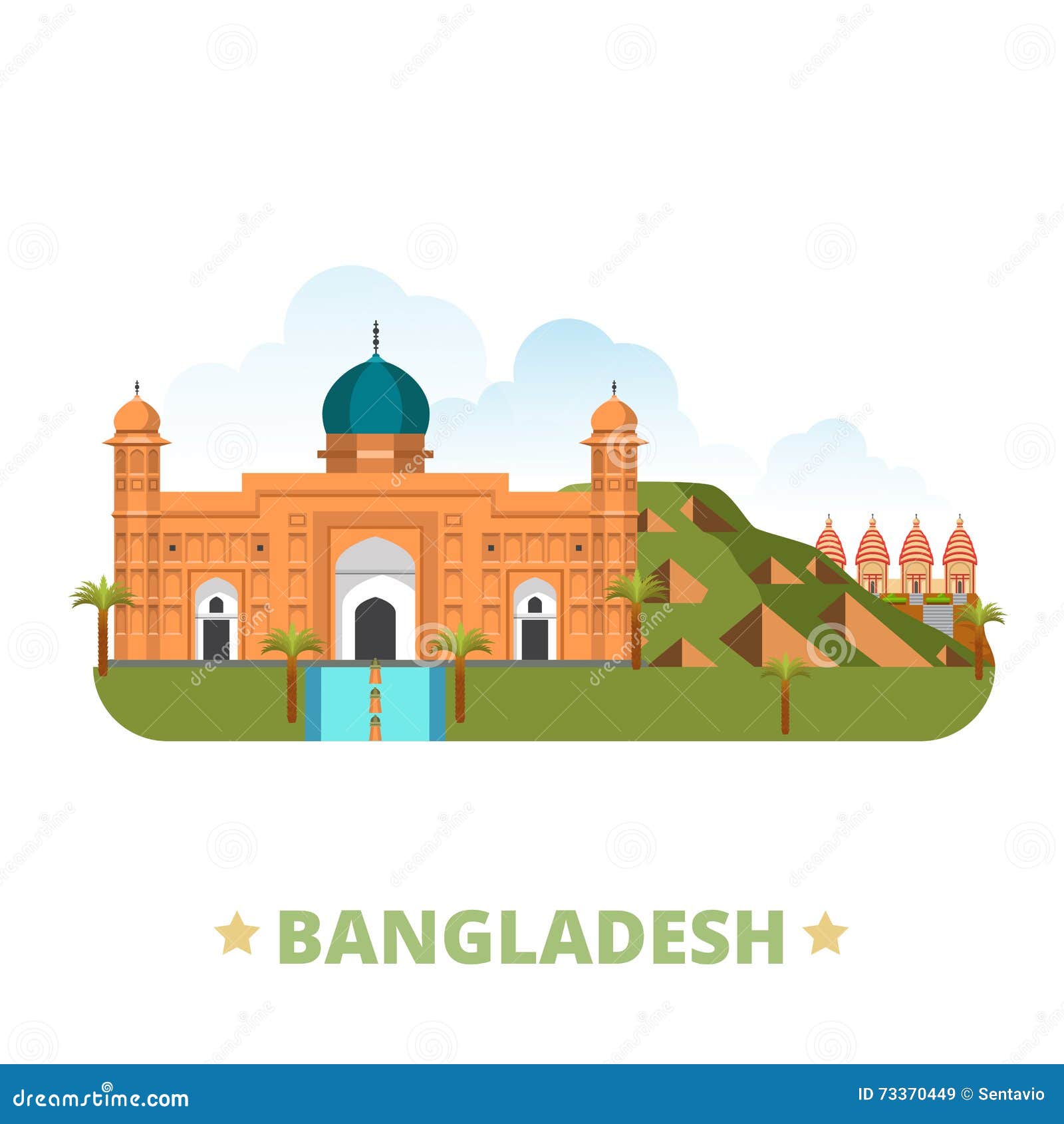 bangladesh country  template flat cartoon st