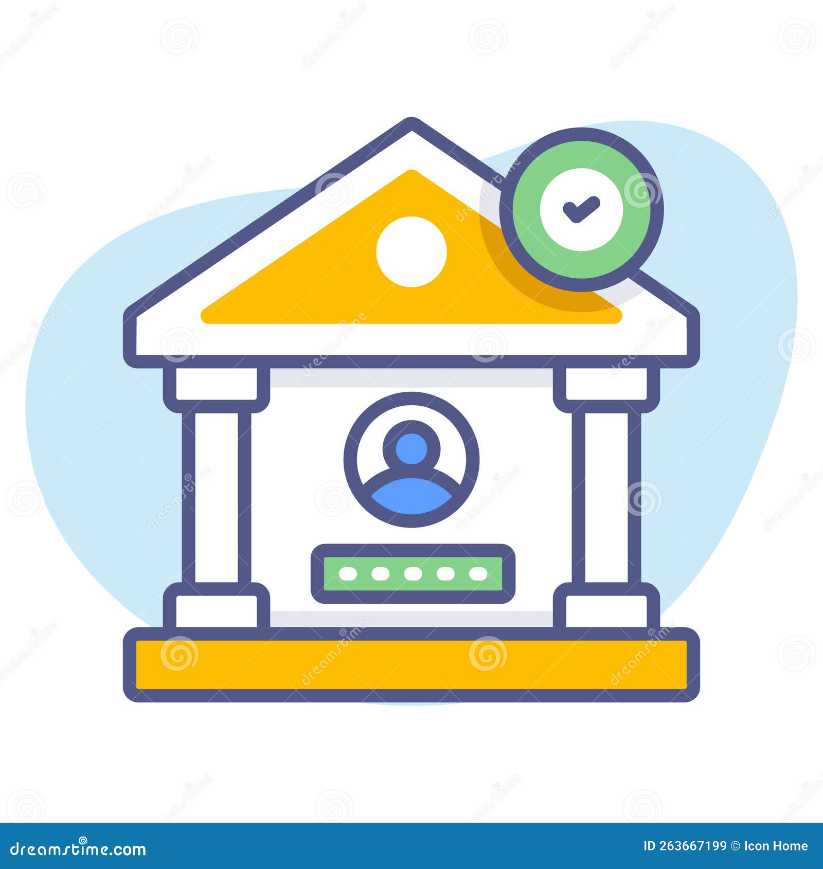 Bank Account, Banking, Premium Quality Vector Illustration Concept. Flat  Line Icon Stock Vector - Illustration of government, federal: 263667199
