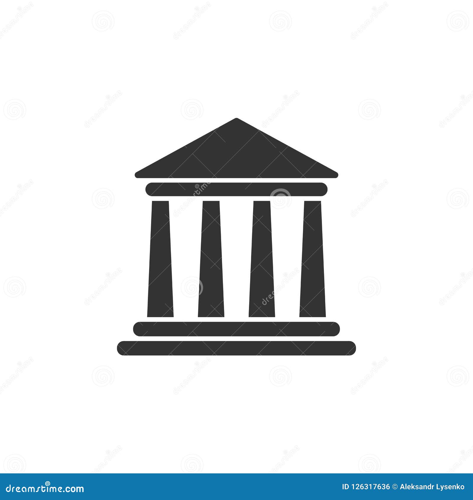 bank building icon in flat style. government architecture 
