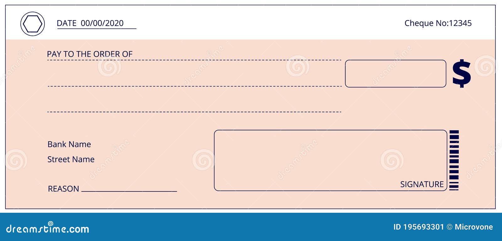 Bank Check. Blank Business Checks, Money Donation Cheque. Empty Within Blank Business Check Template