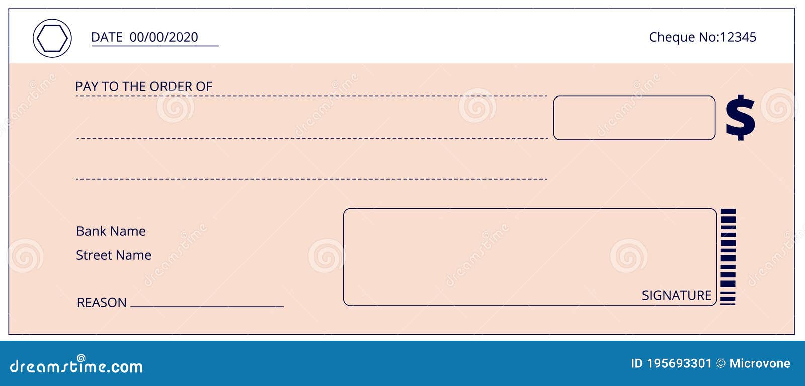 Bank Check. Blank Business Checks, Money Donation Cheque. Empty With Regard To Blank Business Check Template