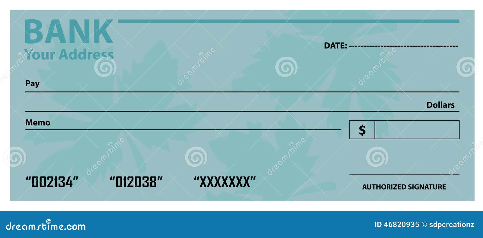 Bank Check / Cheque Template Illustration 20 - Megapixl Within Fun Blank Cheque Template