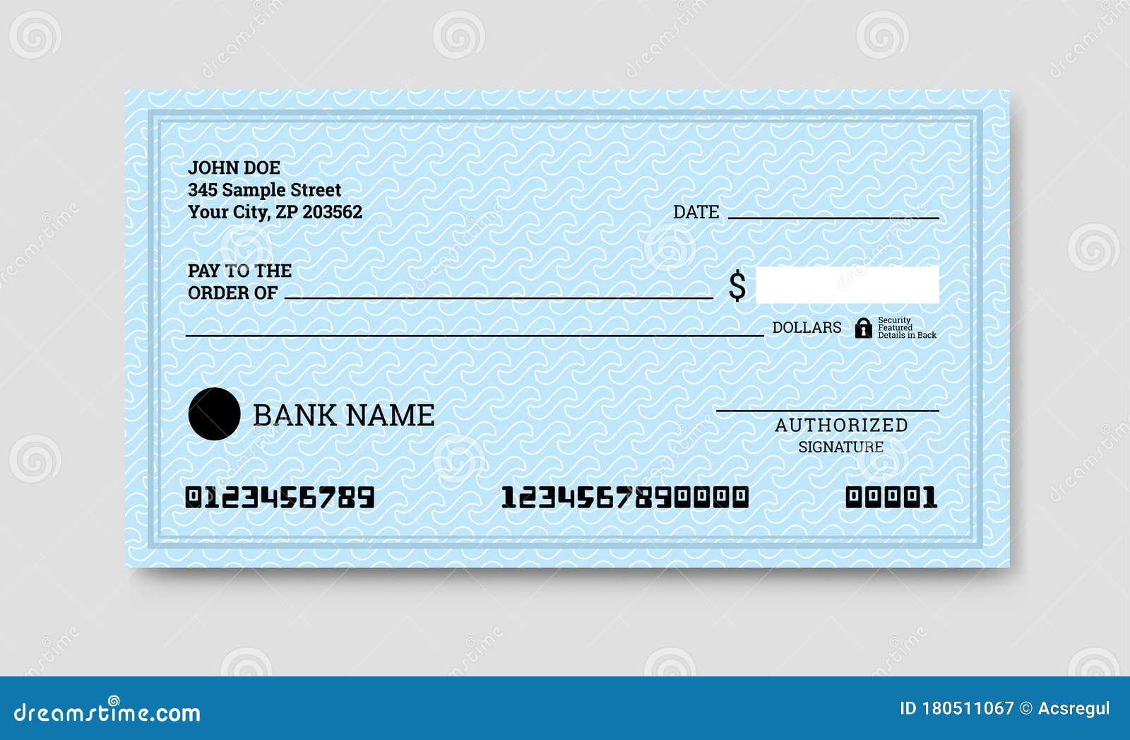 Bank Check Template. Empty Cheque Page Stock Vector Illustration of Bank Check Template. Empty Cheque Page Stock Vector Illustration of