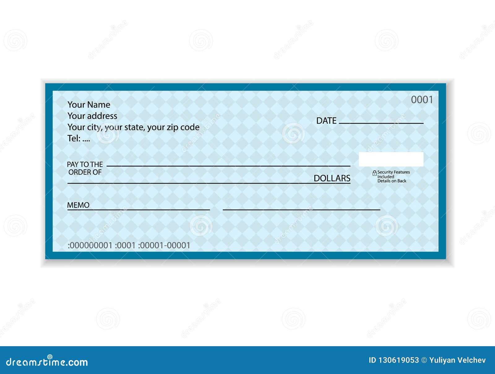 Bank check stock vector. Illustration of check, finance - 130619053