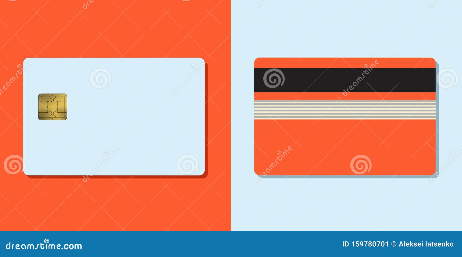 Download Bank Credit Card Mockup Flat Money Icon Concept Stock Vector Illustration Of Clear Design 159780701
