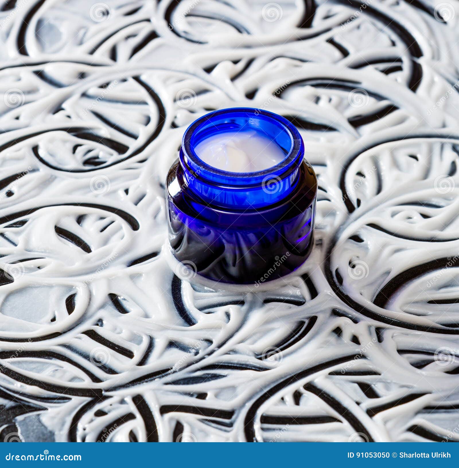 Bank of Face Cream on a Smeared Surface Stock Photo Image of drawing