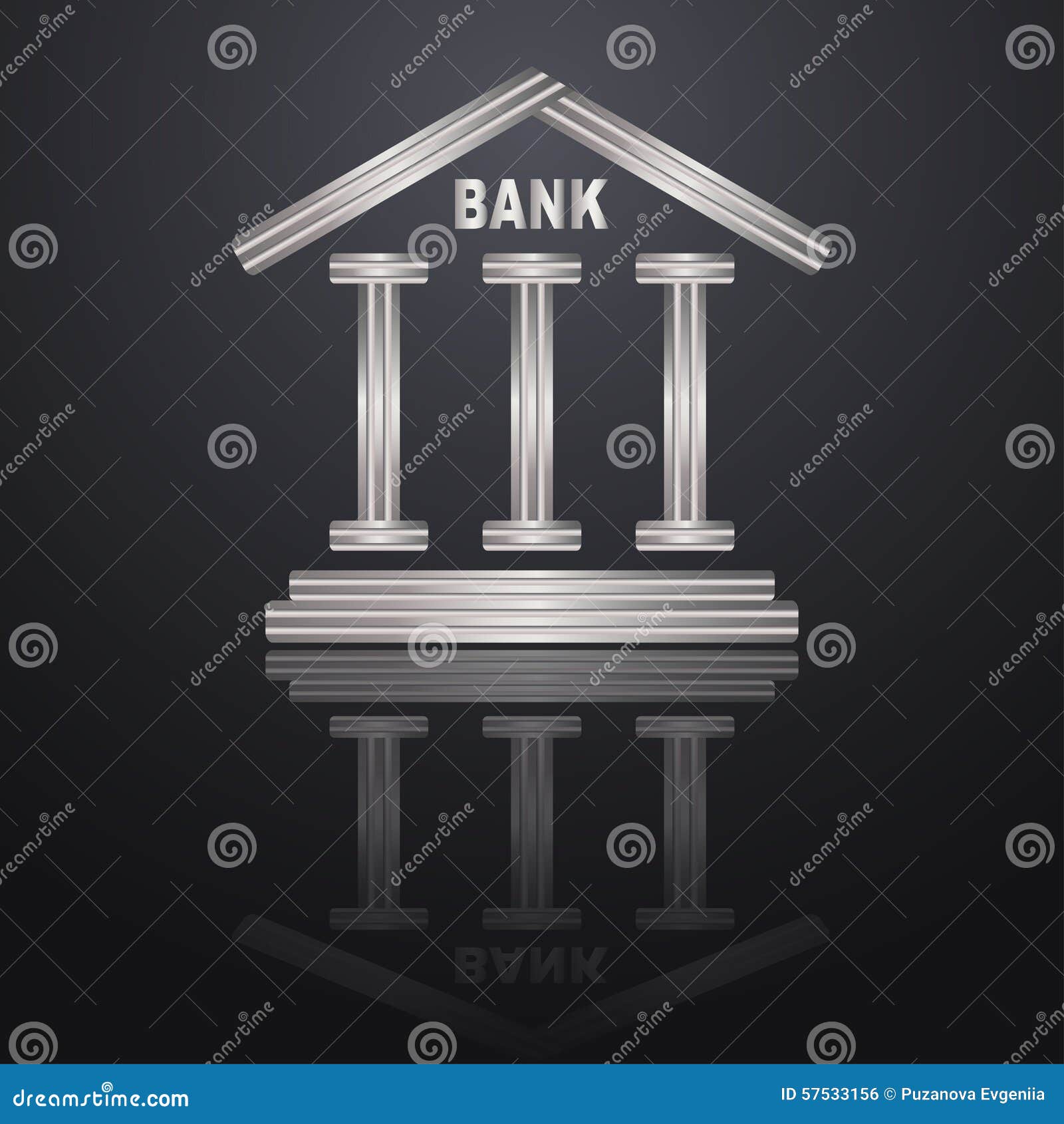 Bank stock vector. Illustration of icon, banking, cash - 57533156