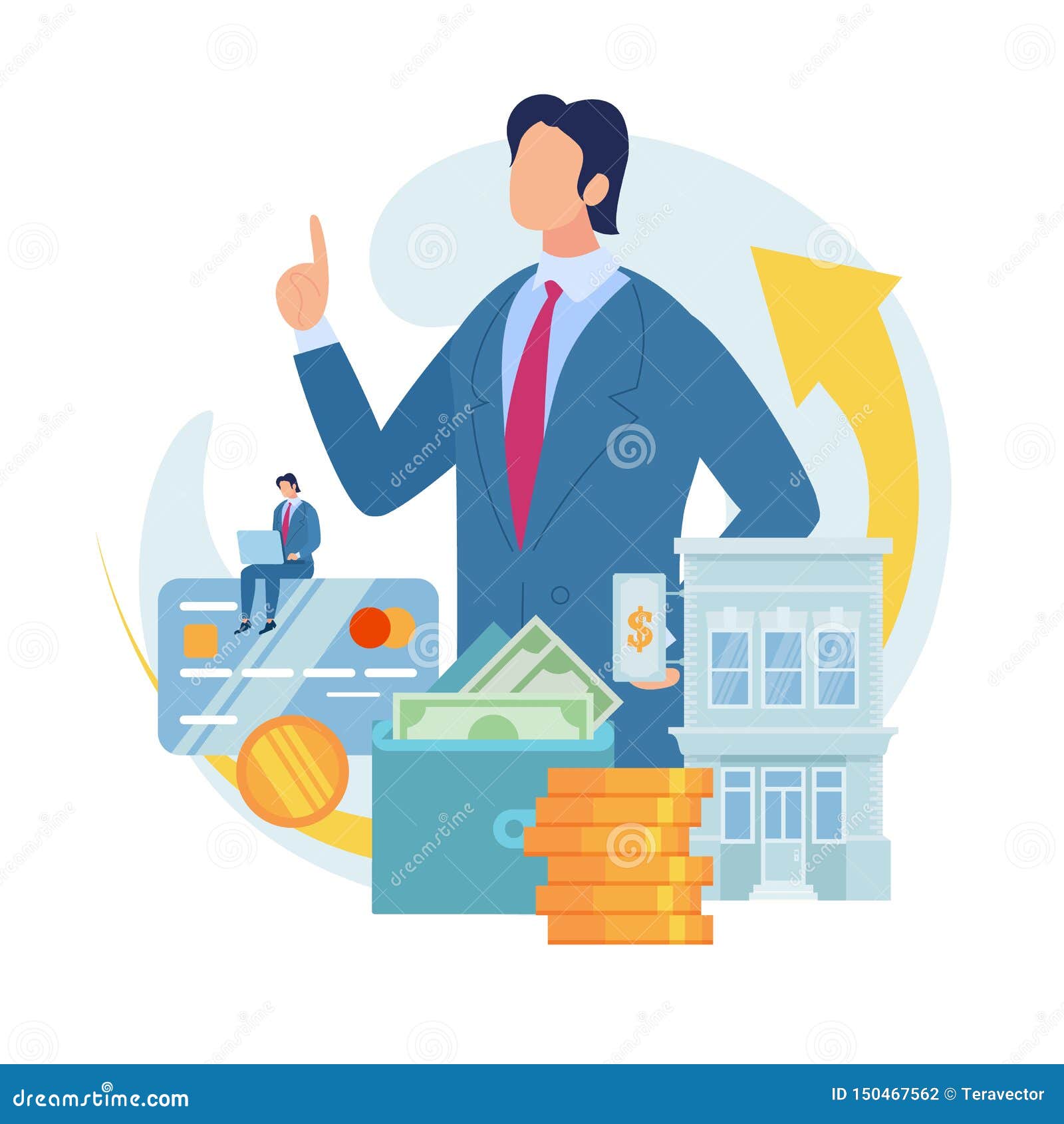 Bank Loan for Small Business Flat Vector Concept Stock Vector
