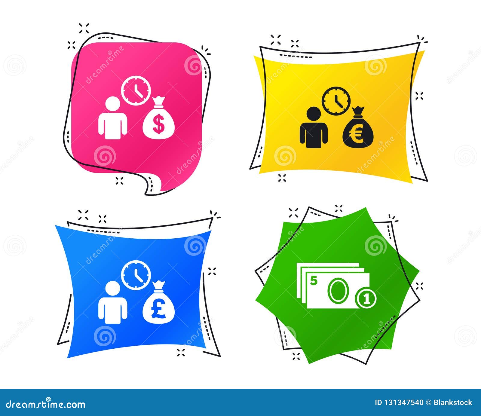 Bank Loans Icons Cash Money Symbols Vector Stock Vector - 