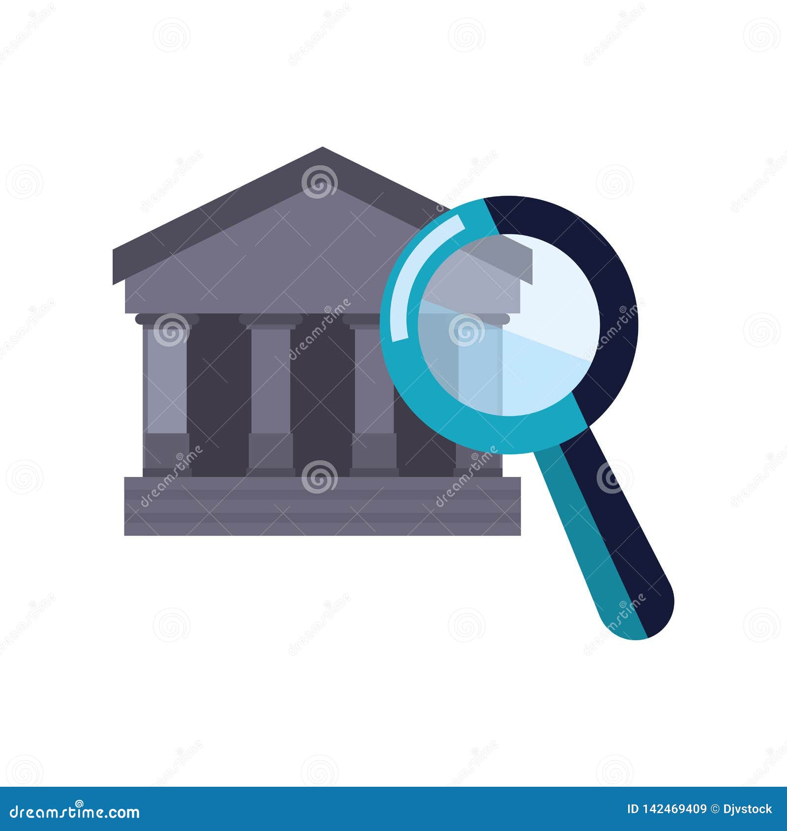 Bank magnifying glass stock vector. Illustration of economy 142469409