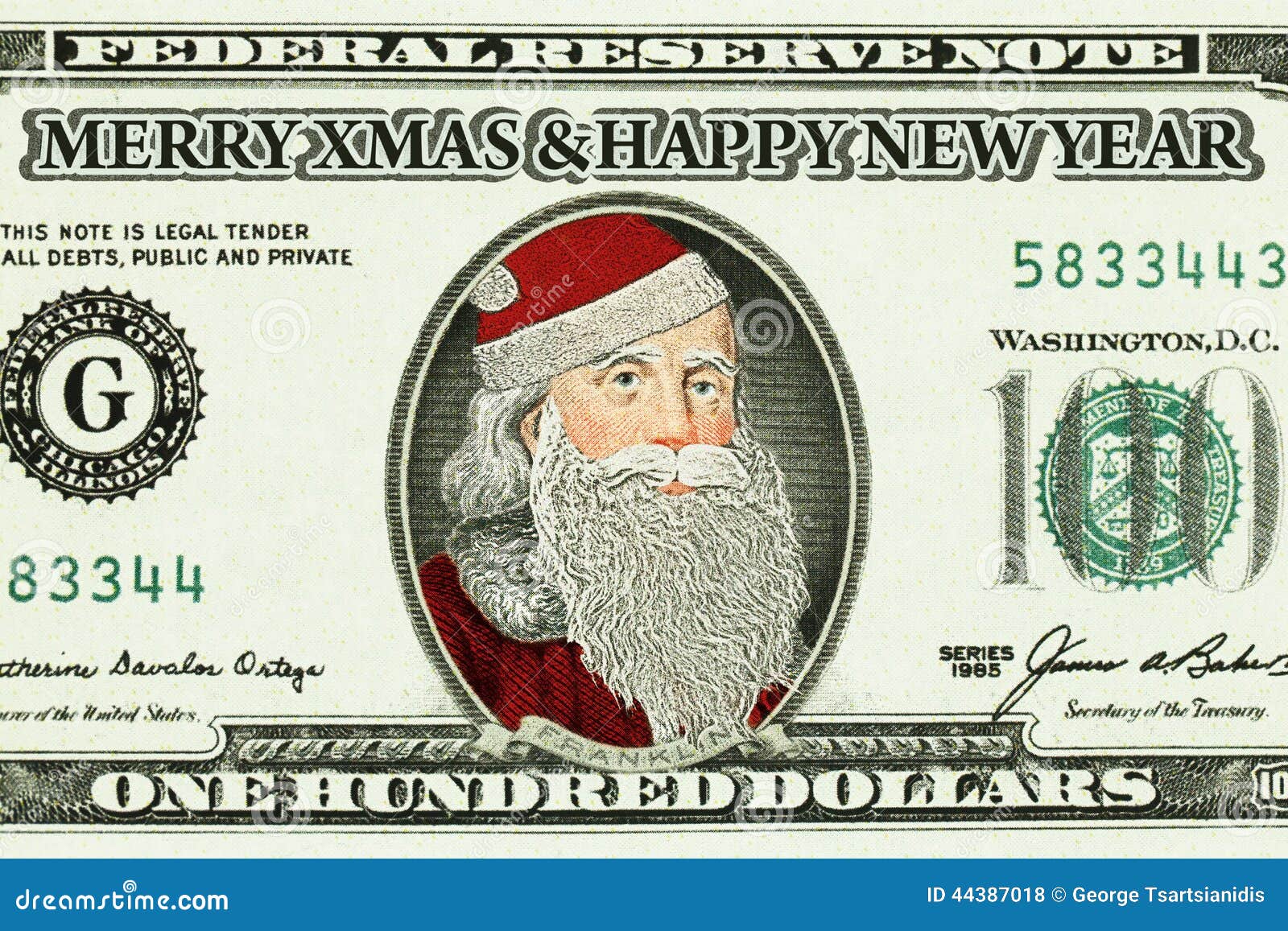 Bank note with Santa Claus stock photo. Image of cash ...