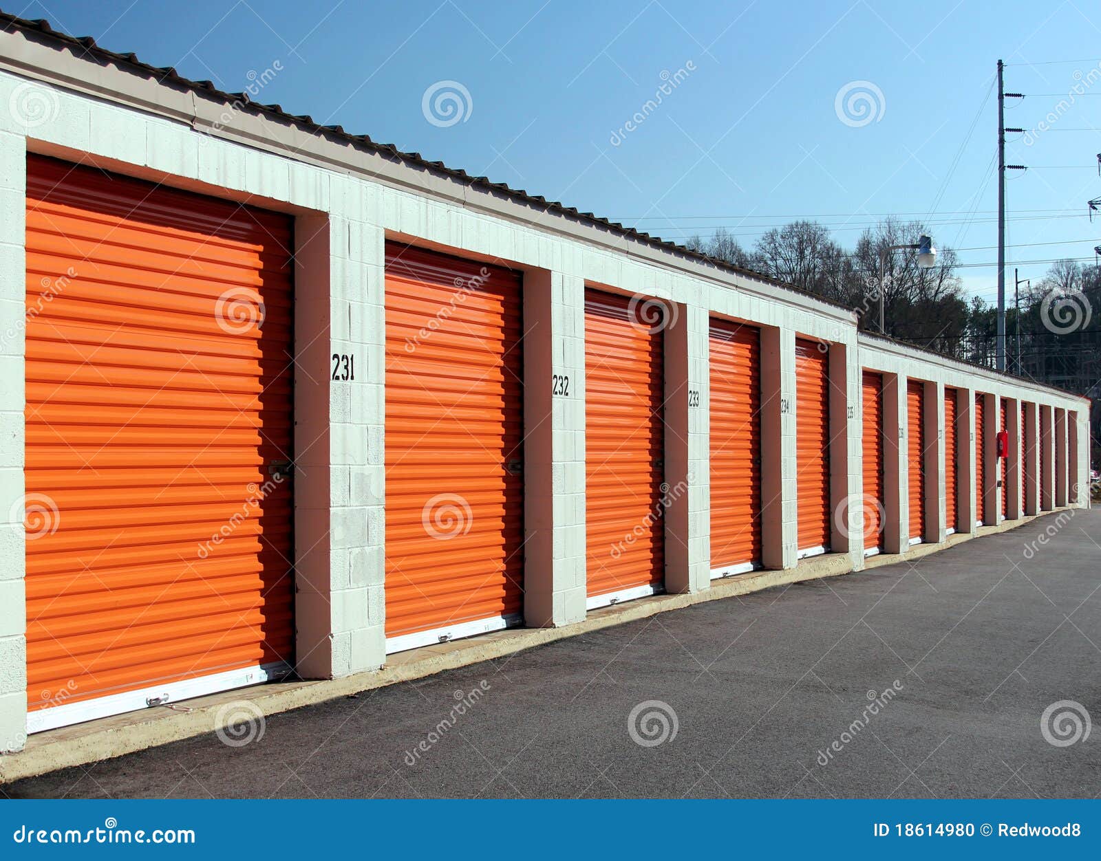 bank of self storage units