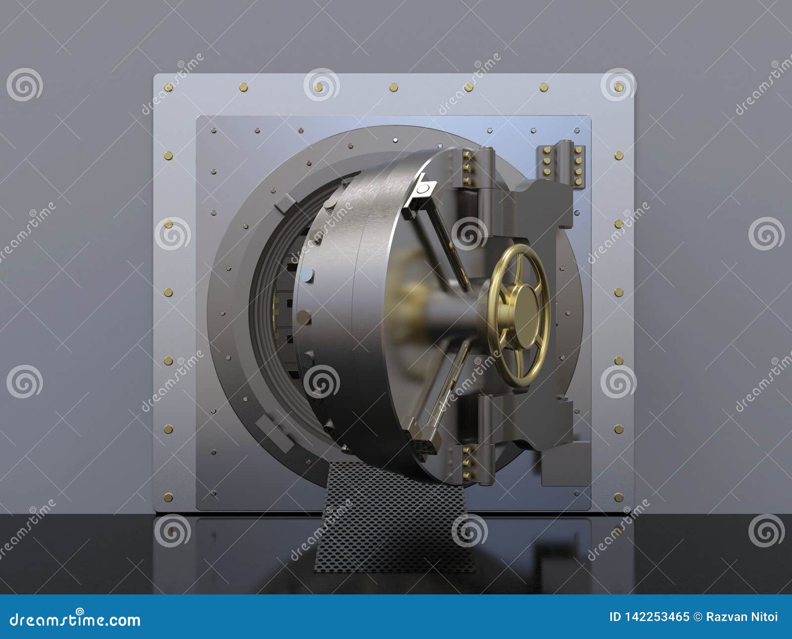 Bank Storage Vault Safe Door Made Of Steel Open Stock