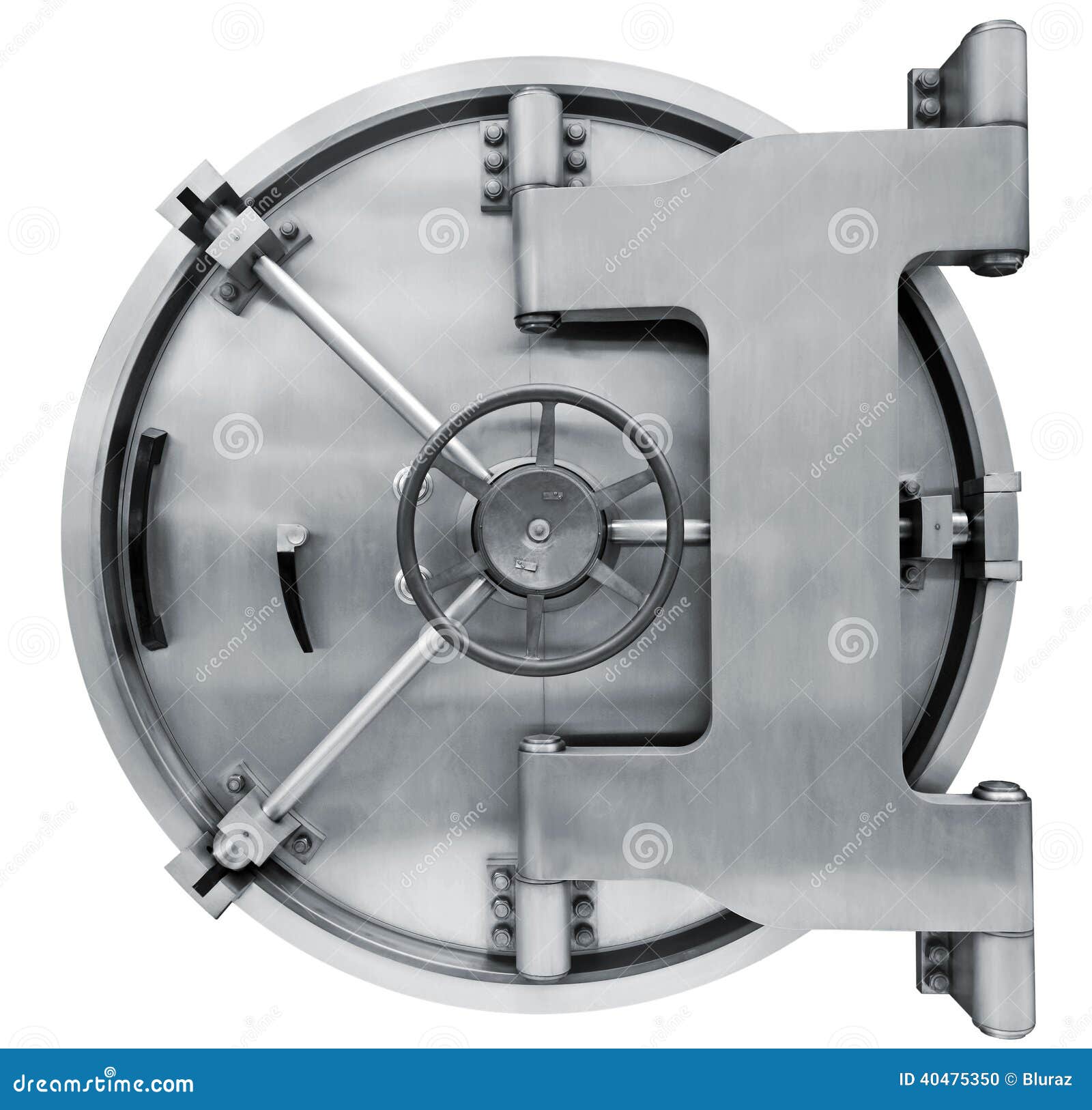 bank vault door  on white with clipping path