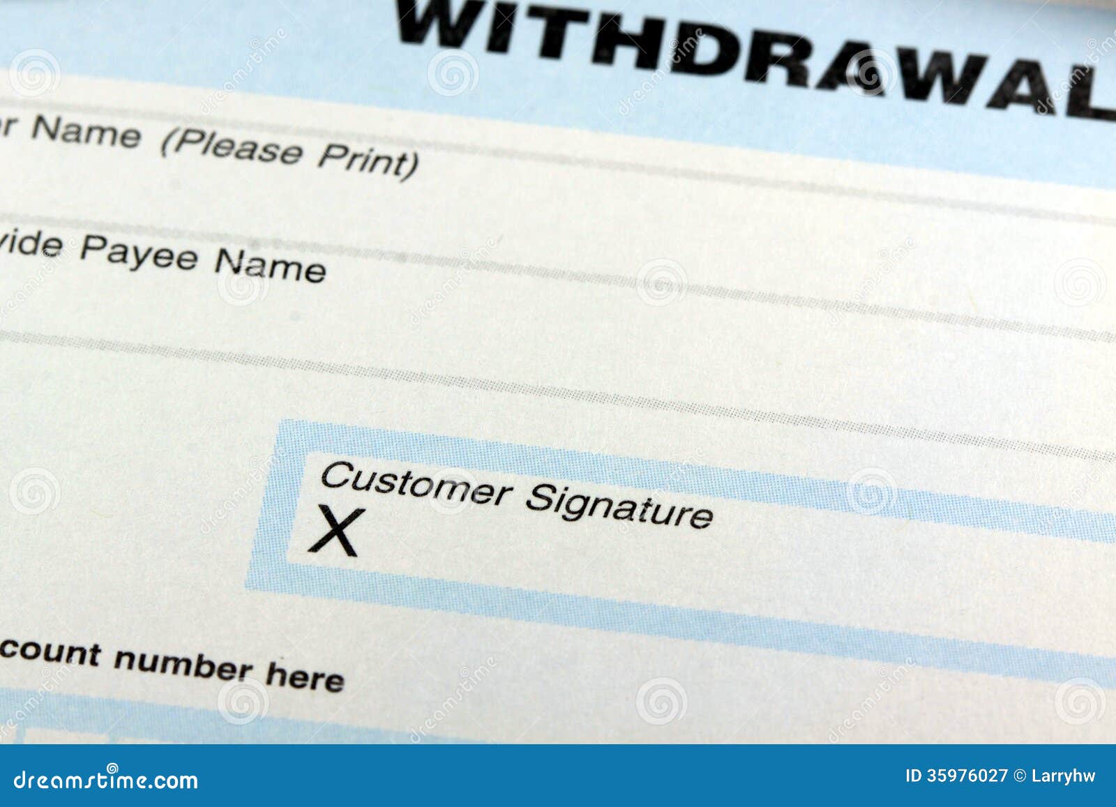 Bank withdrawal slip stock image. Image of loan, check - 35976027