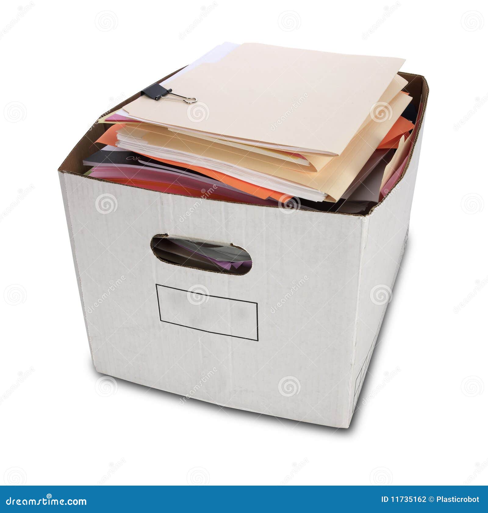 Bankers Box and Folders Isolated Stock Photo Image of time, folder