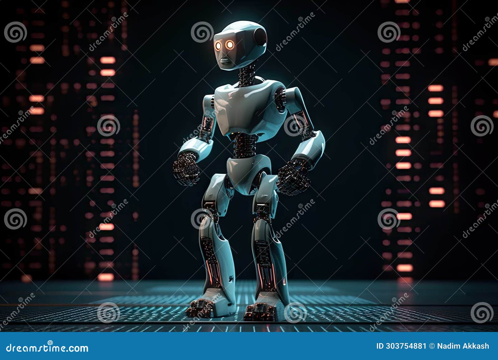 bankground growing investments market stock standing robot ai