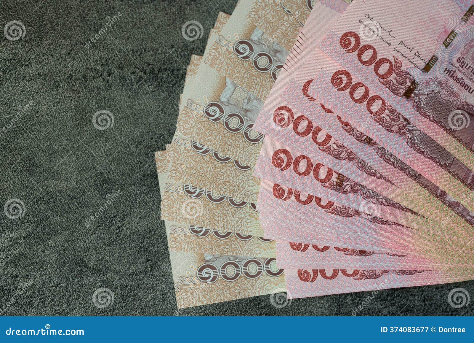 Banknotes of 1000 and 100 Thai Baht Stock Image - Image of note, growth:  374083677