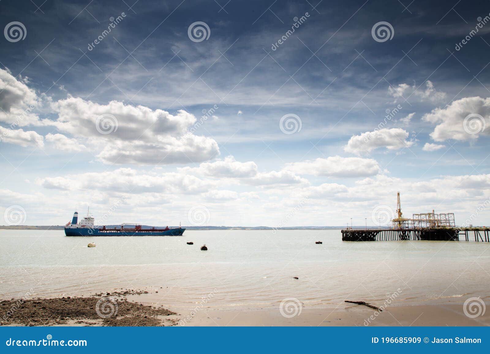 the banks of canvey island at the river thames in essex