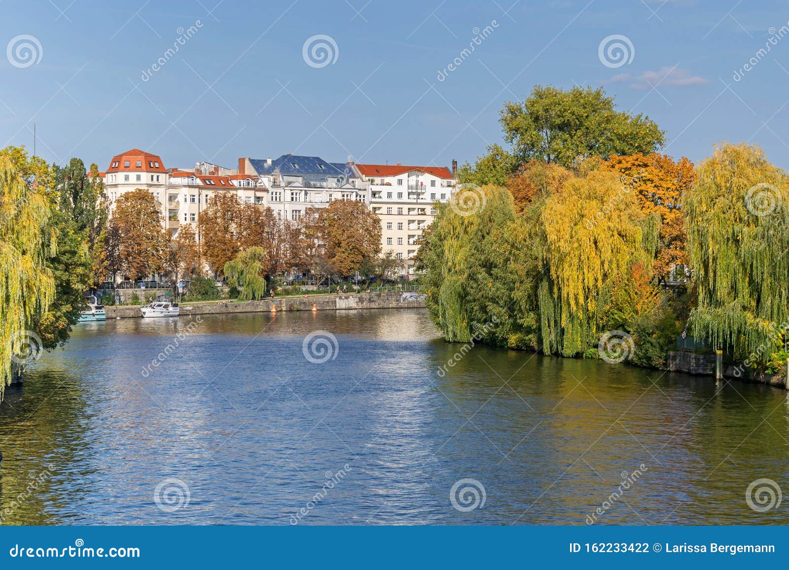 Banks Of The River Spree With Autumn Coloured Trees And