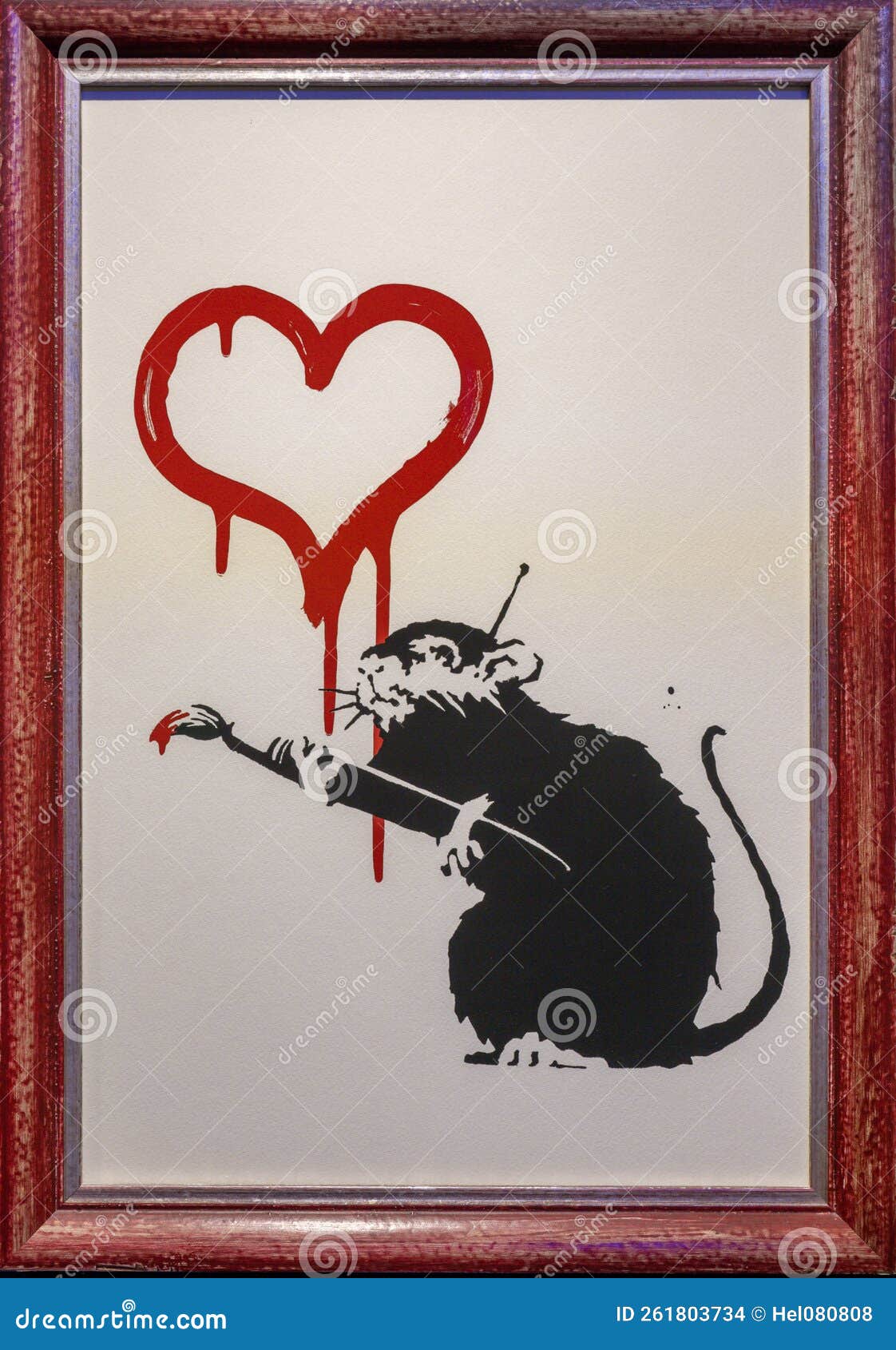 Banksy, `Love Rat` 2004, Rat Painting a Red Heart, Original Banksy, `Love Rat` 2004, Rat Painting a Red Heart, Original