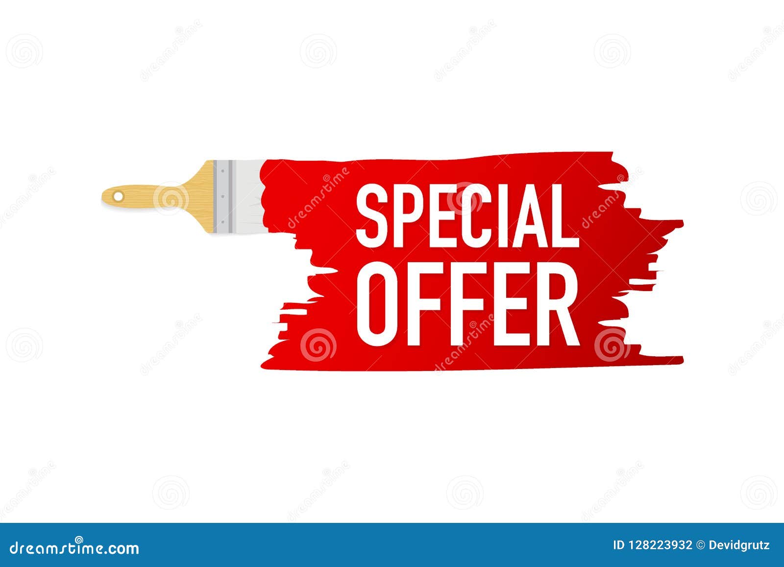 Banner with Brushes, Paints Special Offer. Vector Illustration. Stock Vector Illustration of