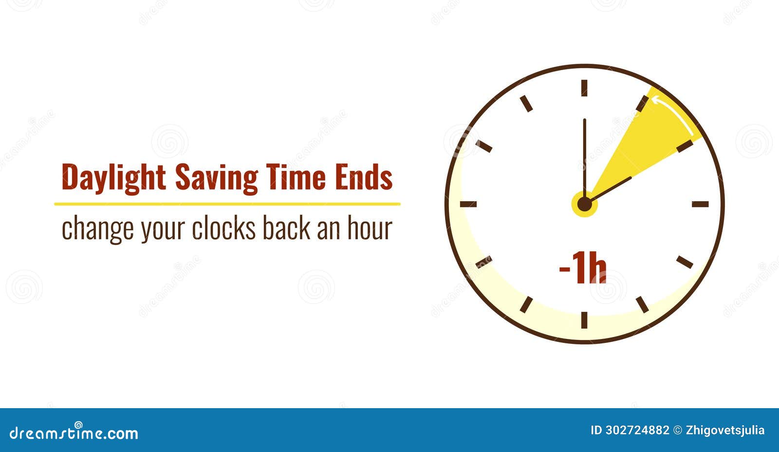 Banner for Change Your Clocks Back an Hour. Fall Back. Daylight Saving
