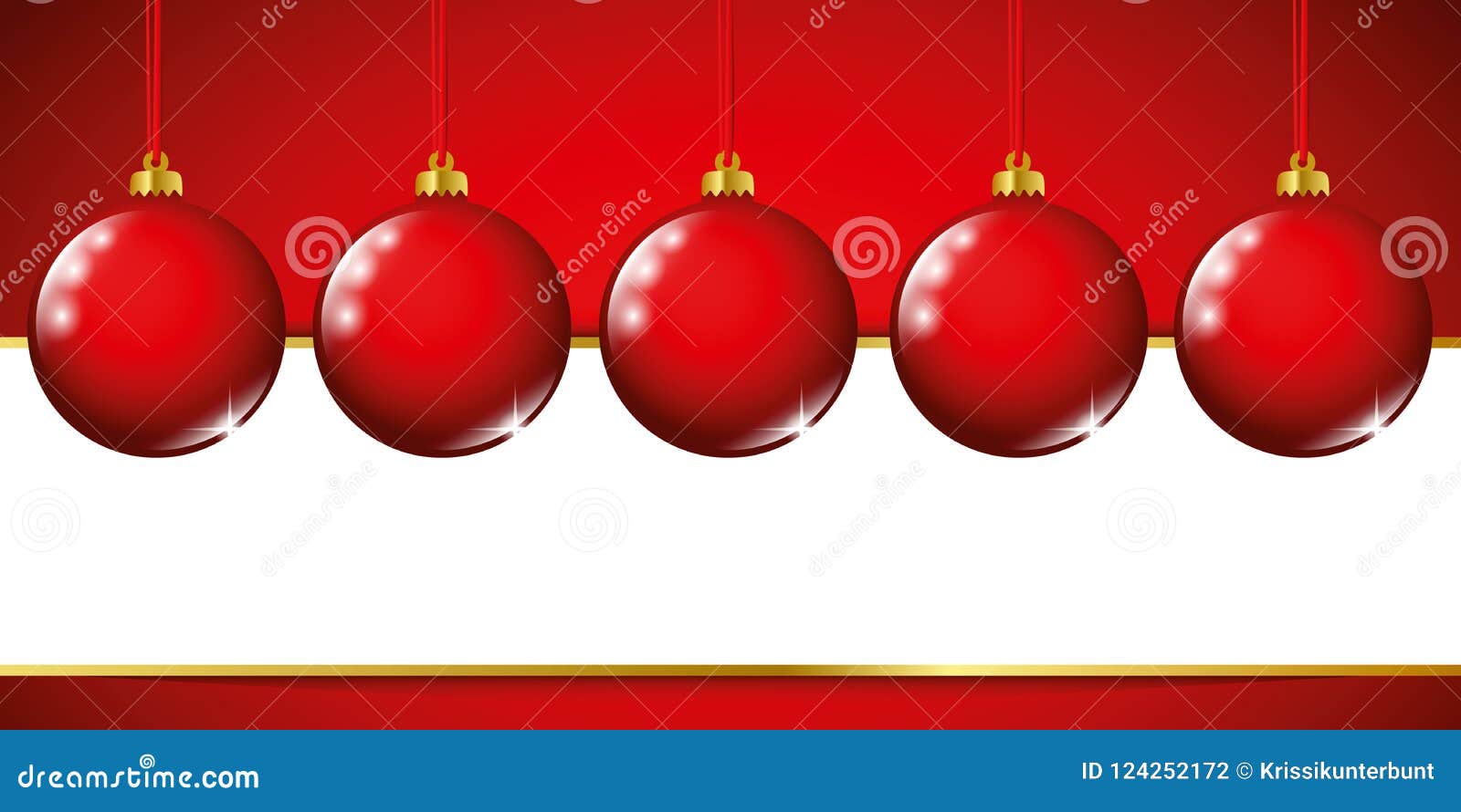 Banner Christmas Bauble Red Colored Stock Vector - Illustration of ...