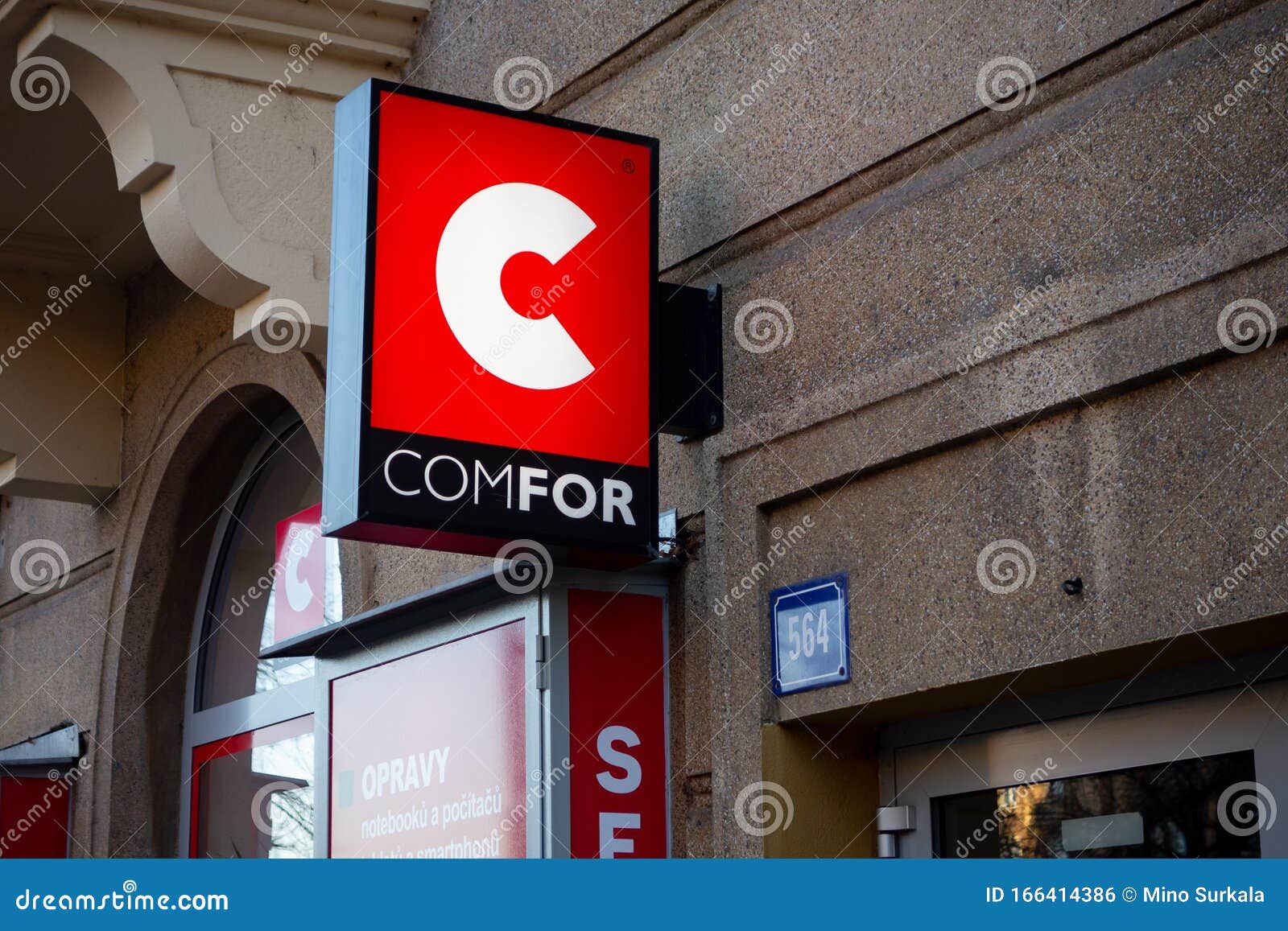 The Banner of a Czech Company Comfor Which is One of the Largest