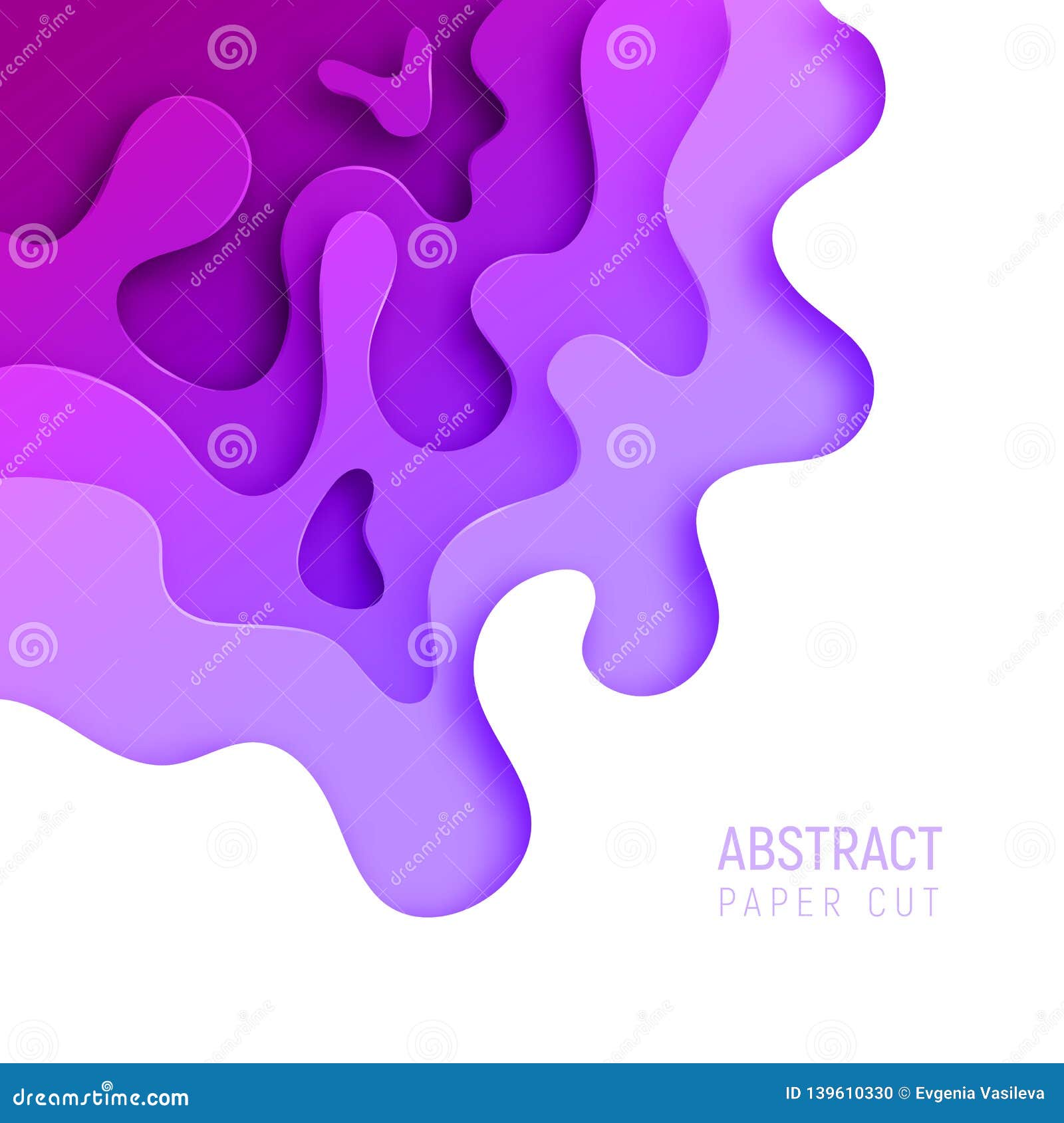 banner with 3d abstract paper cut waves and background with the most popular color proton purple.   layout