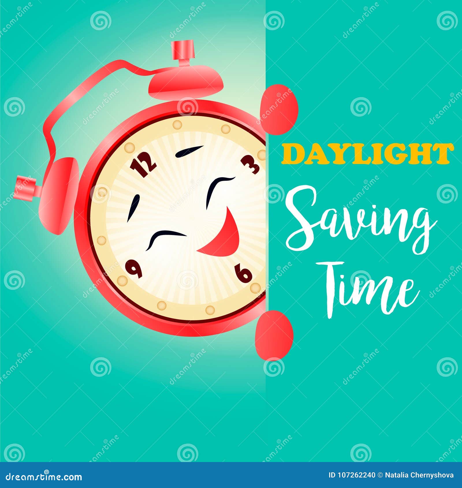 Alarm clock change to daylight saving time Stock Vector by ©antimartina  53962901