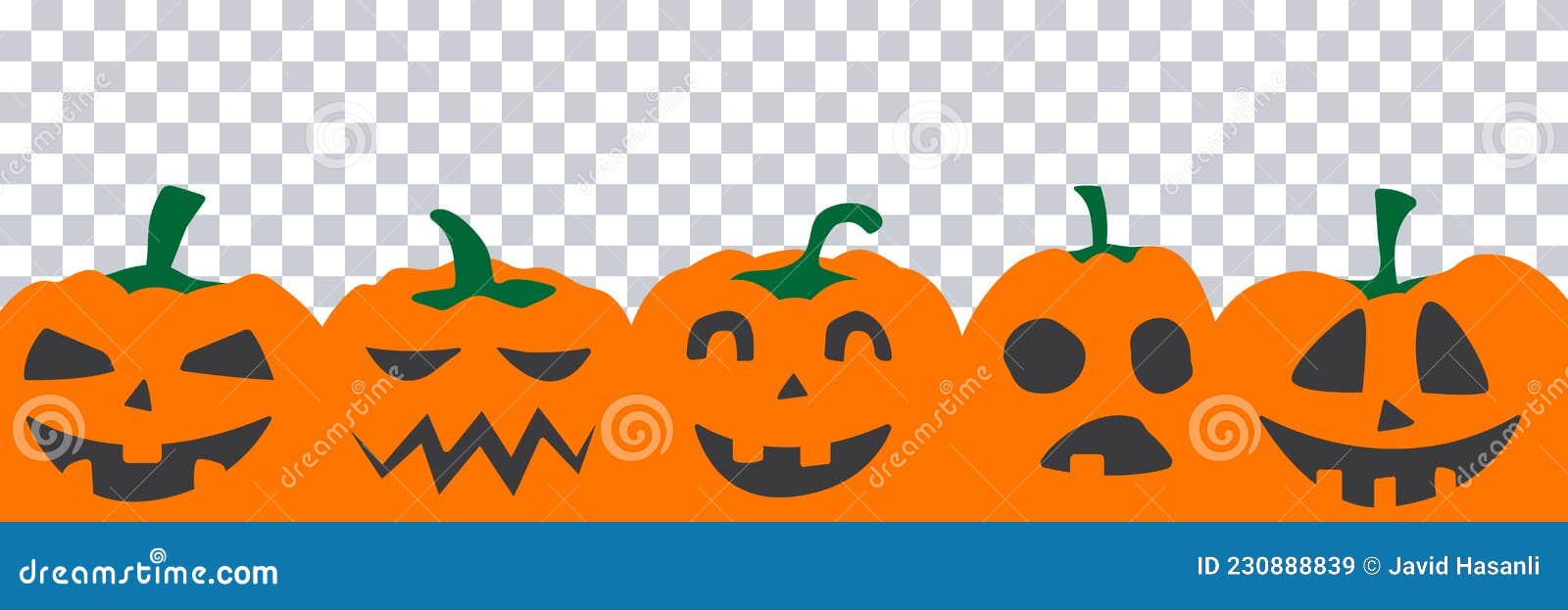 Banner de festa de halloween com cara de abóbora assustadora preta ou  amarela isolada em png ou espaço de fundo transparente para ilustração em  vetor de pôster de site de modelo de