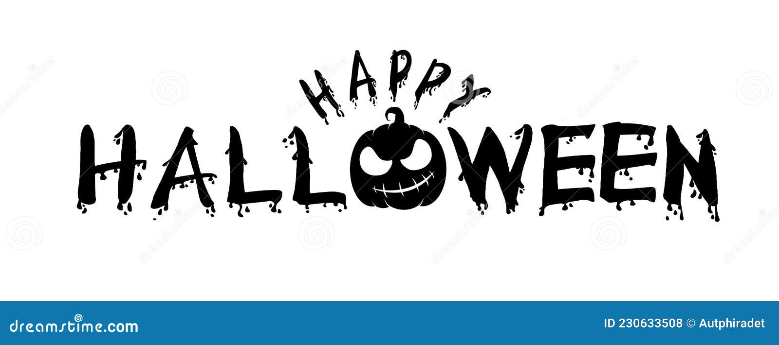 Banner De Texto Halloween Feliz Com Estilo De Pincel Isolado Em