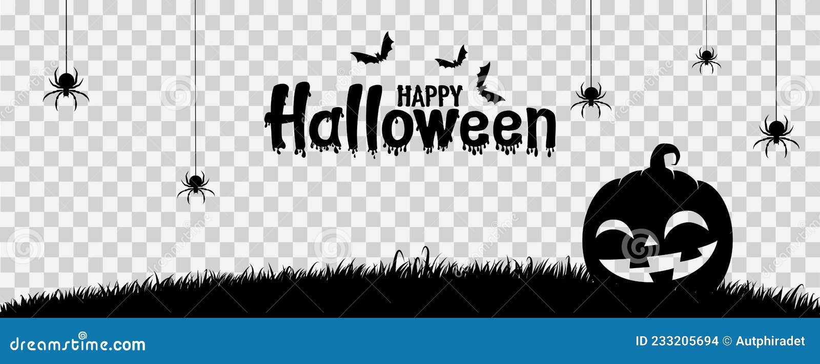 Banner De Texto Halloween Feliz Com Estilo De Pincel Isolado Em