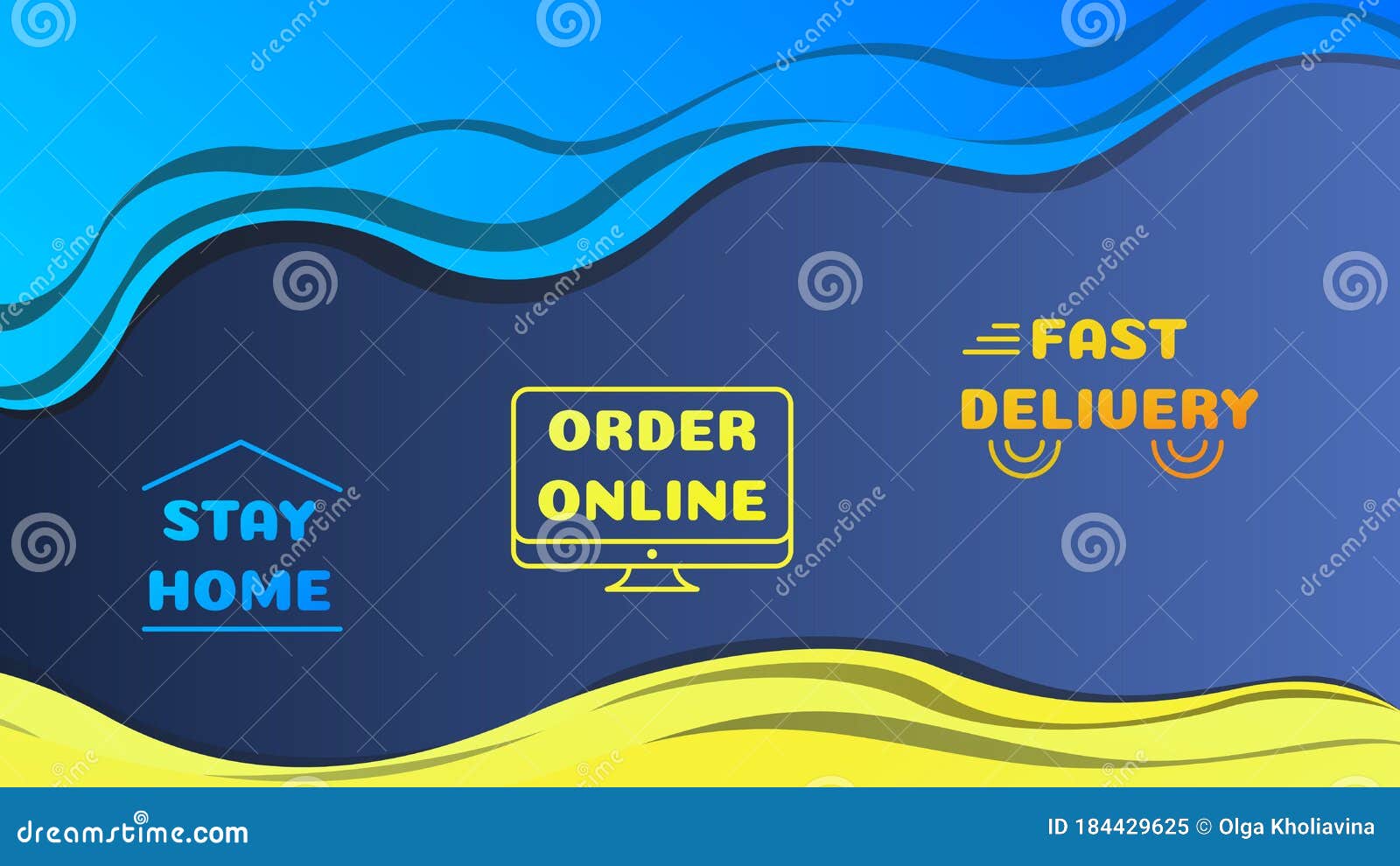 Stay Safe at Home, Order Online, Use Delivery Stock Vector