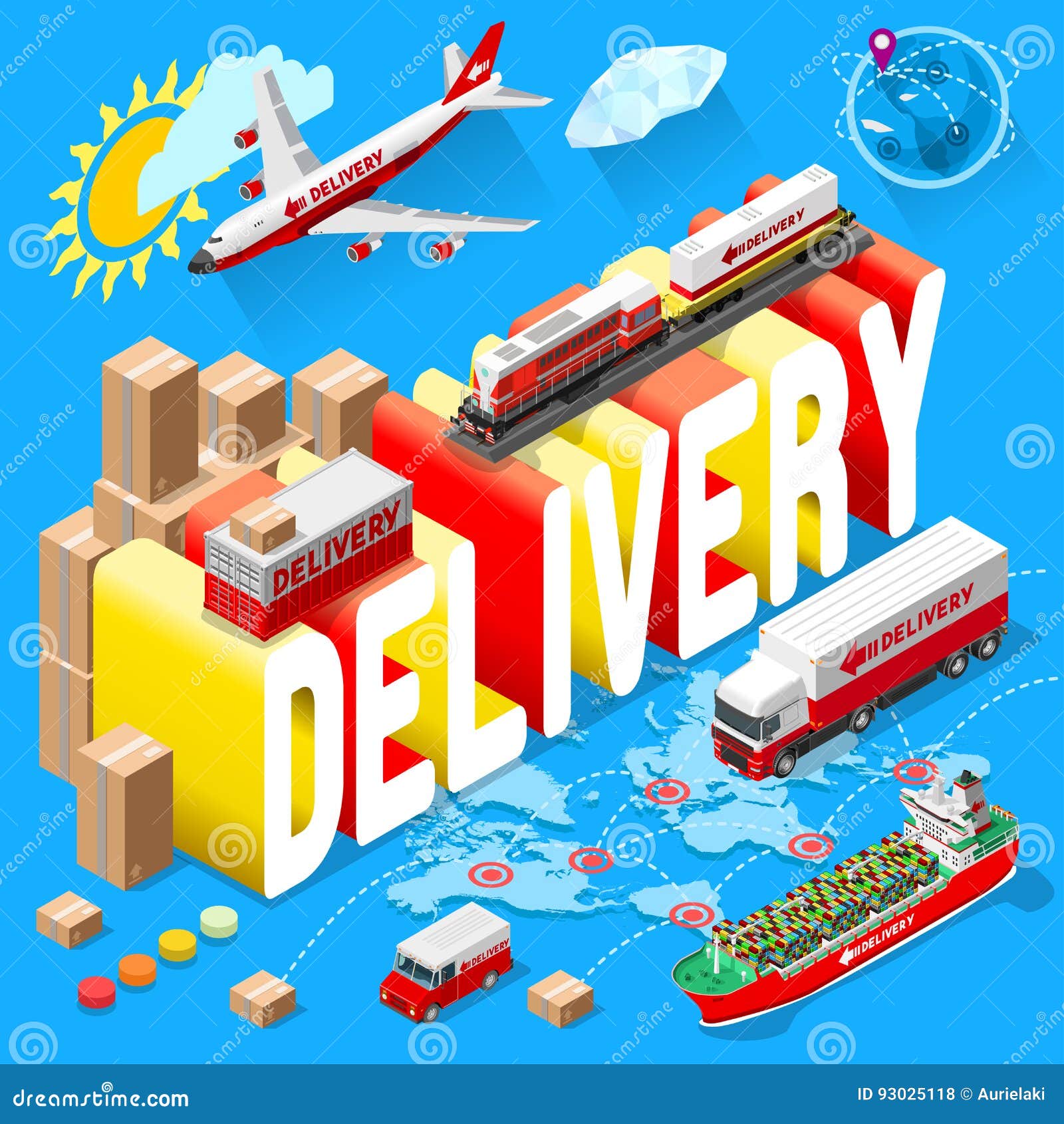 Banner for Delivery Services and  Stock Vector