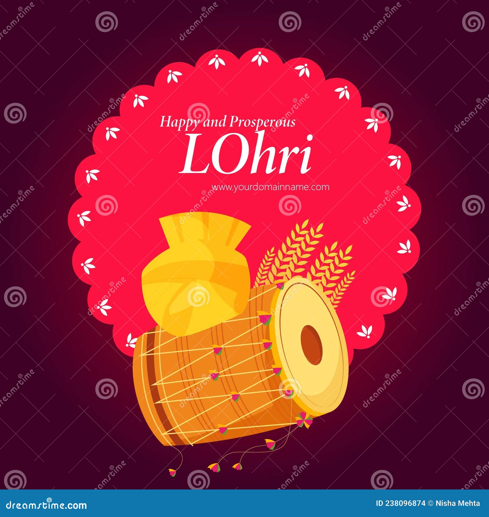 Banner Design of Happy Lohri Stock Vector - Illustration of culture ...