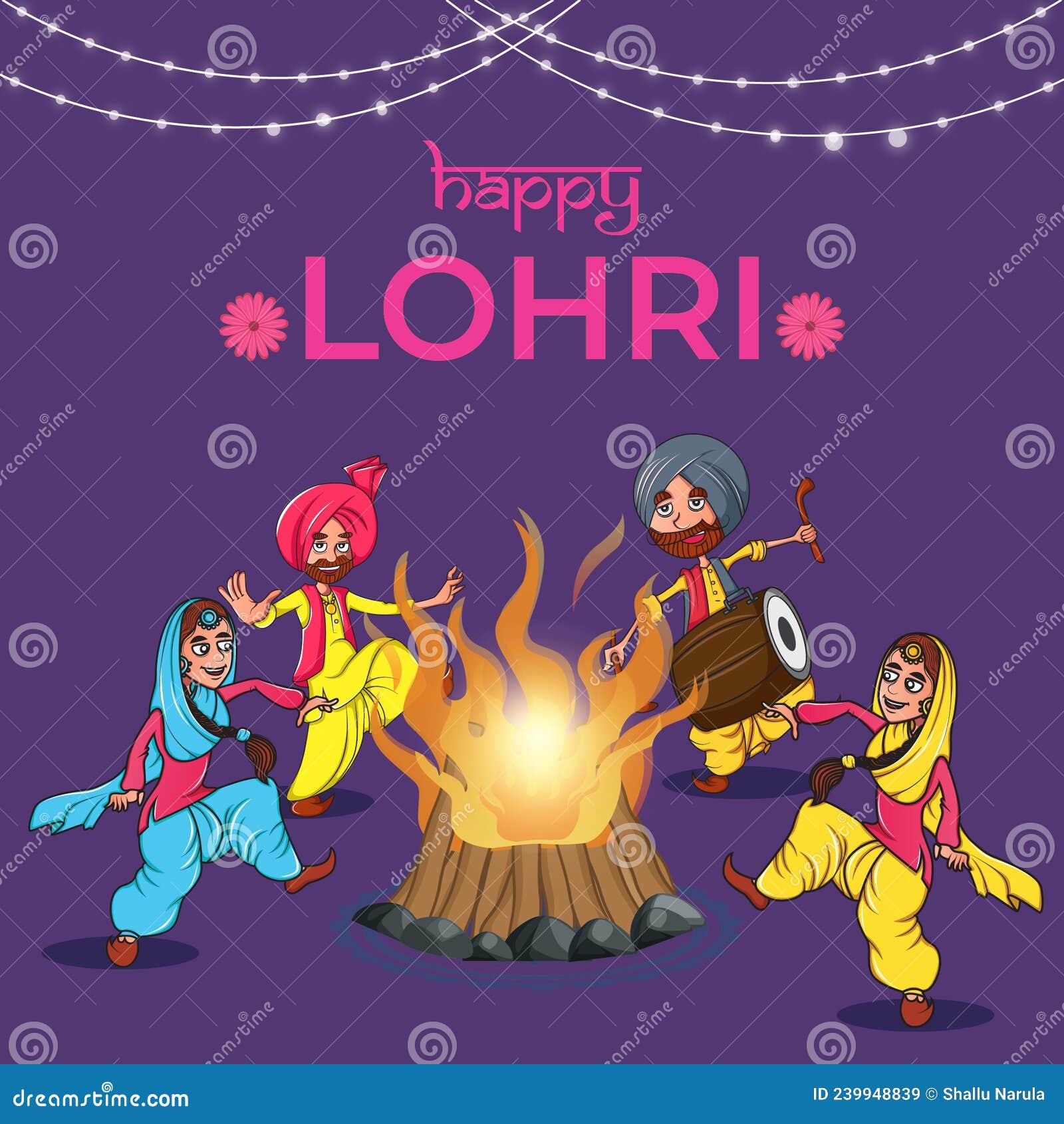 Banner Design of Happy Lohri Festival Stock Vector - Illustration of party,  enjoy: 239948839
