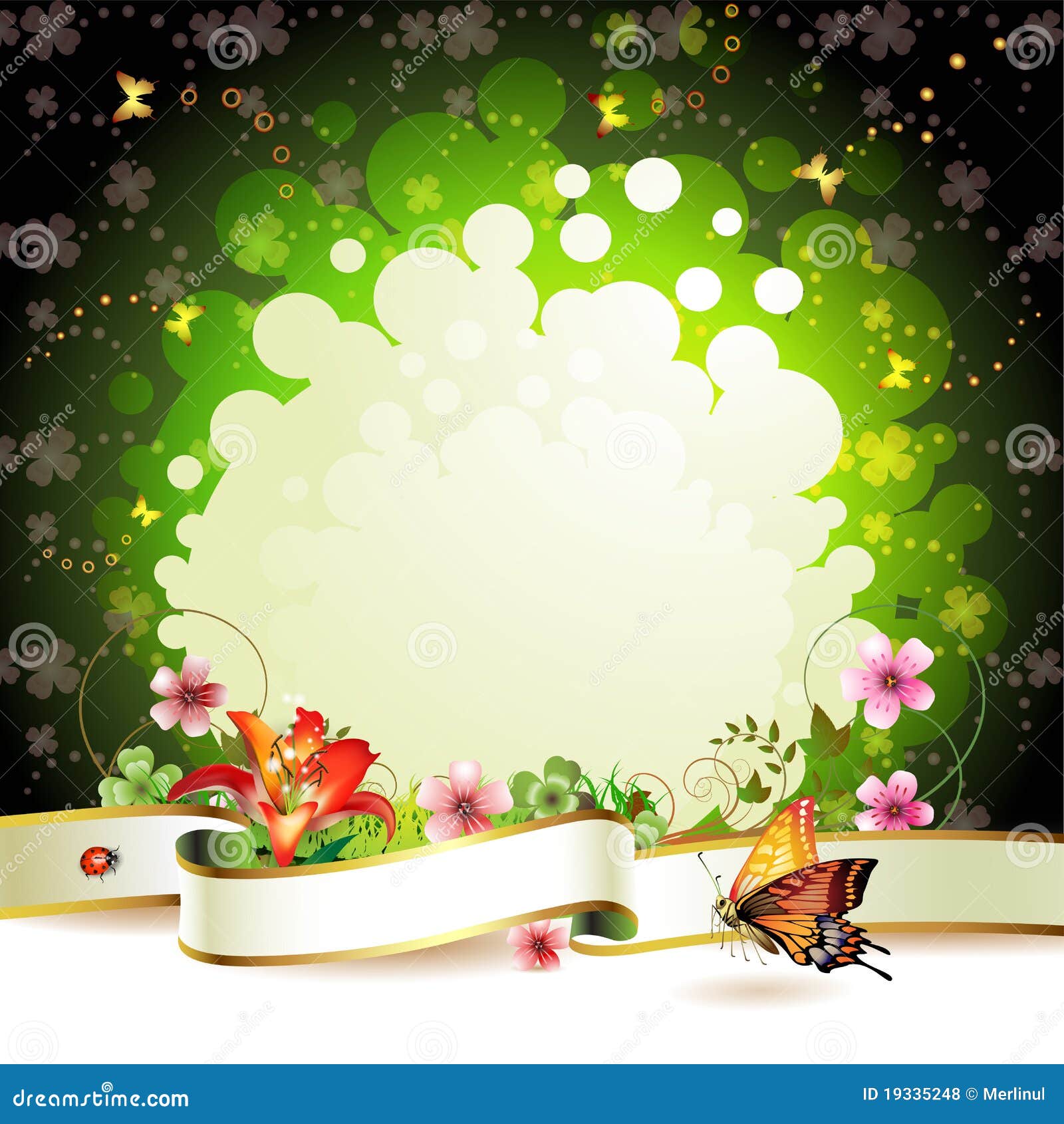 Banner with flowers stock vector. Illustration of organic - 19335248