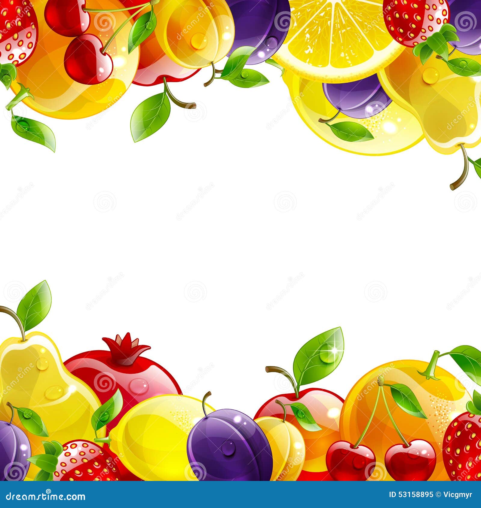 Banner of fresh fruit stock vector. Illustration of juicy 53158895