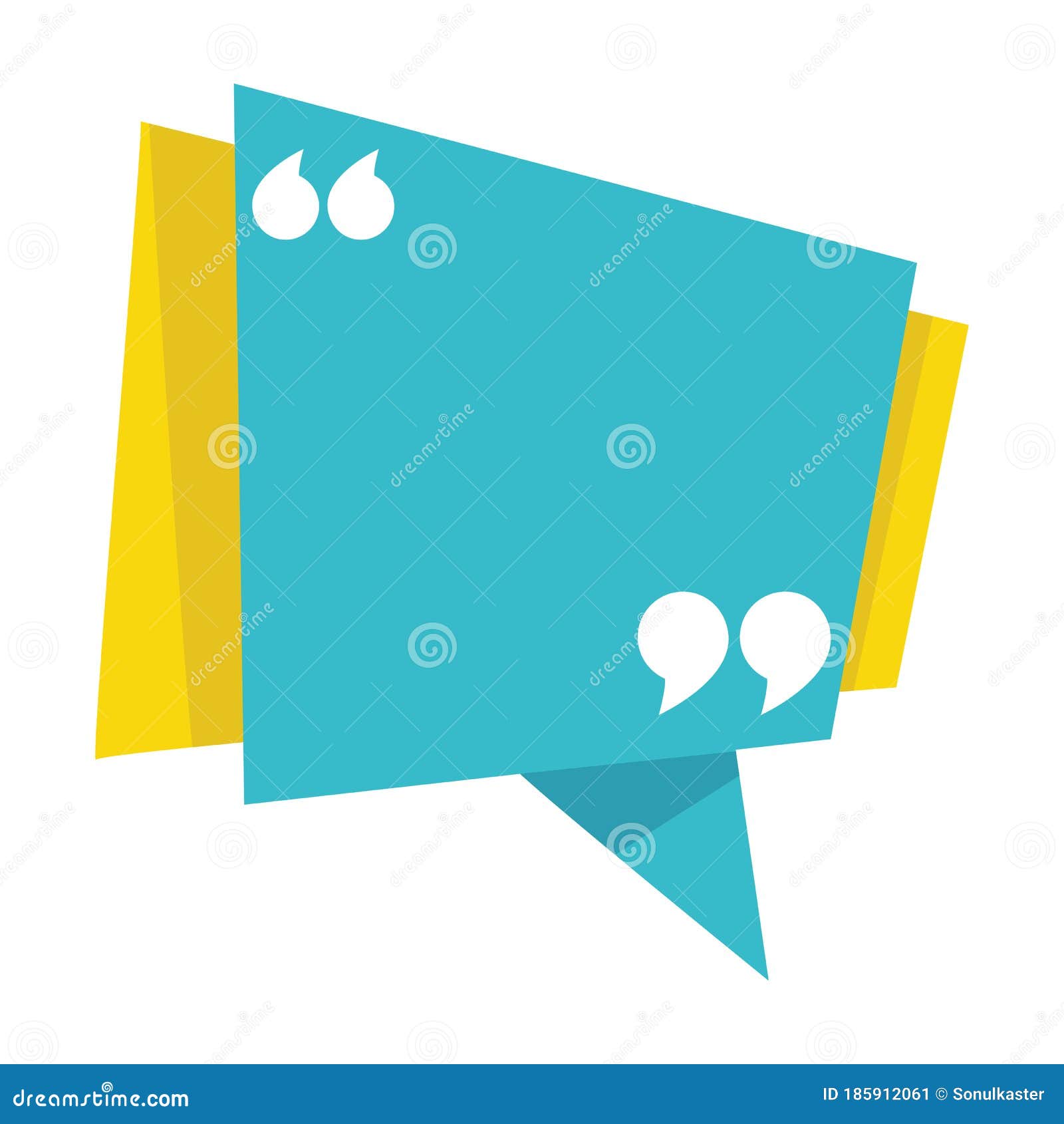 Banner with Inverted Double Commas, Empty Box for Text Stock Vector