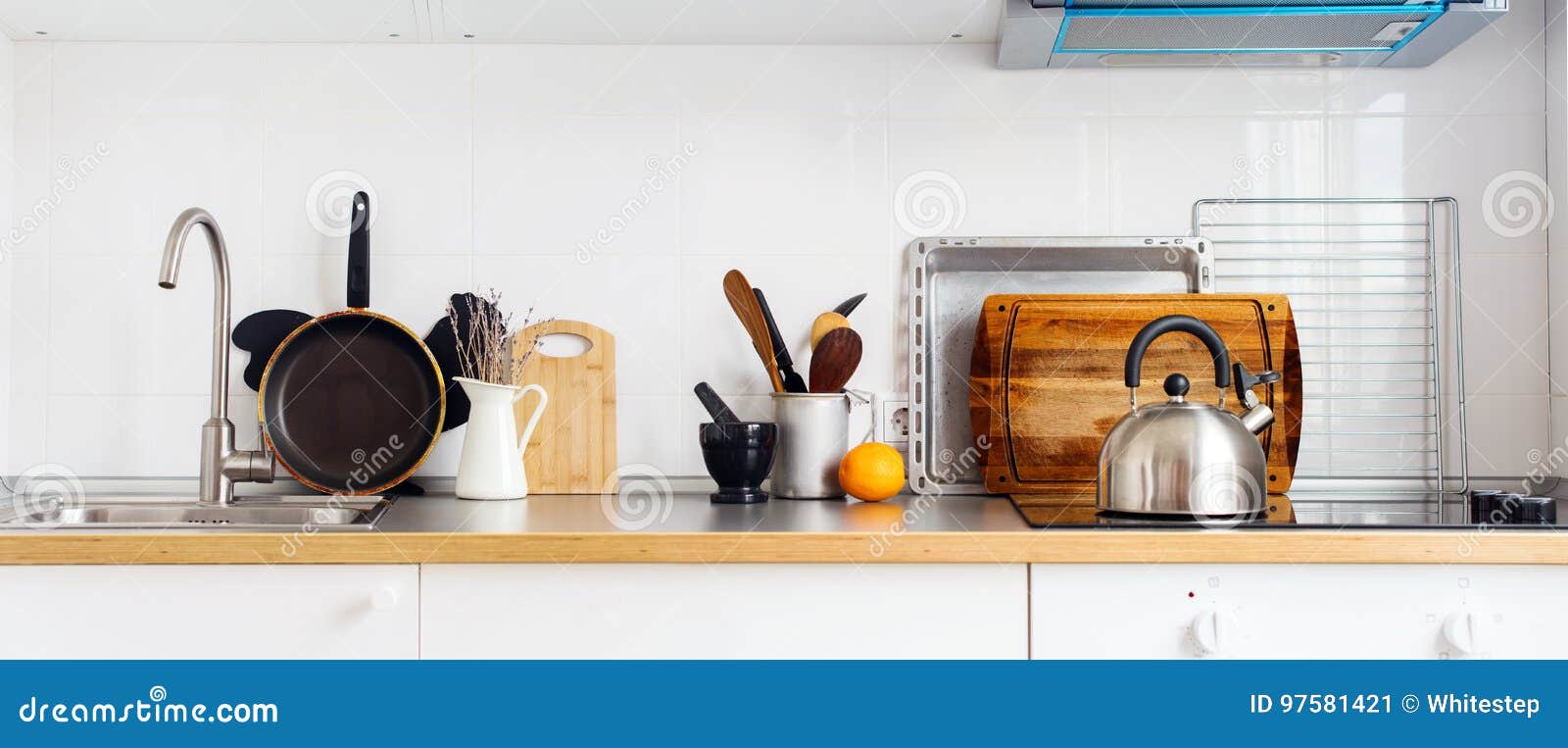 Banner Kitchen Still Life Rustic Dishes Table Ware Stock Image Image