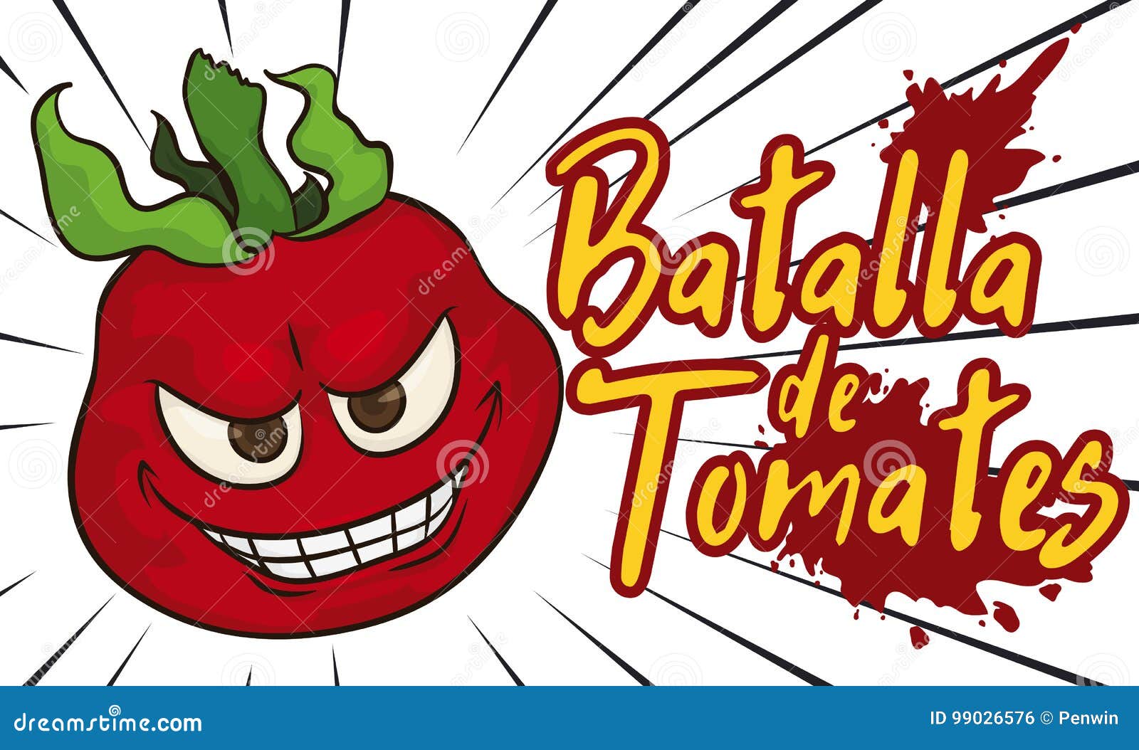 furious tomato crossing at full speed in battle of tomatoes,  