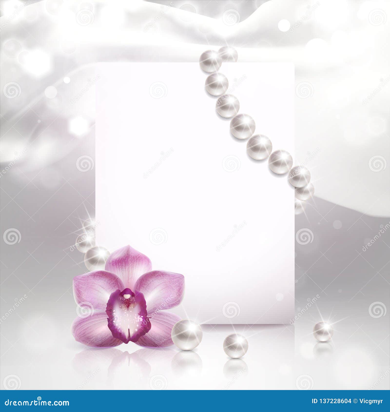 banner with orchid and pearls