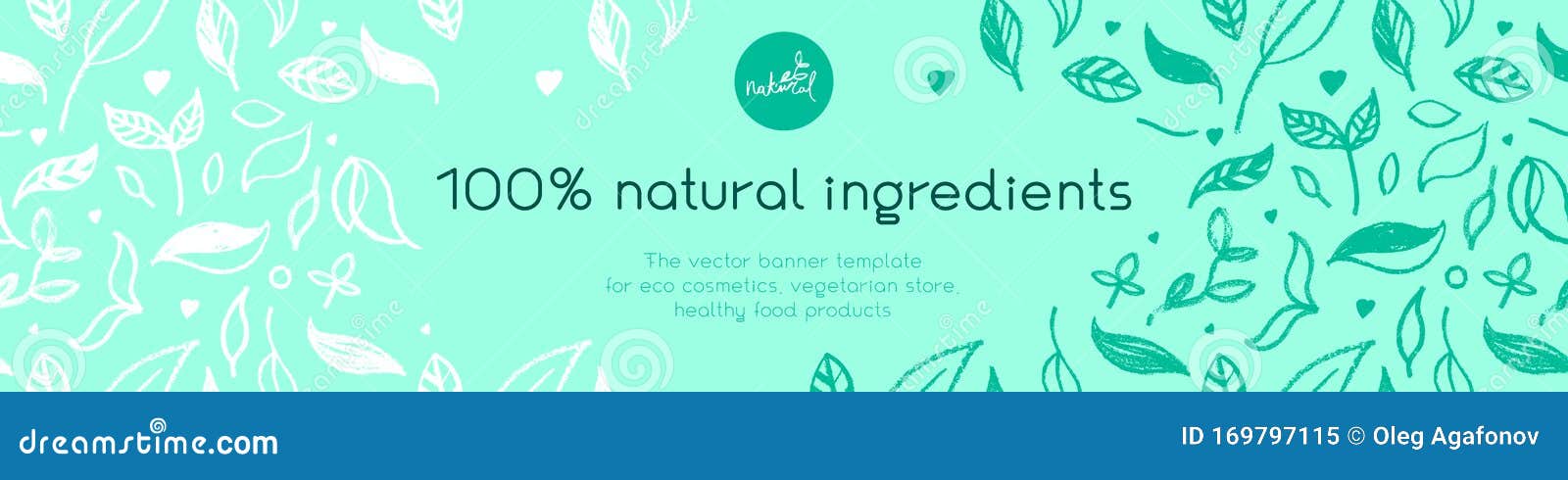 Banner Organic Ingredients, Template Design for Healthy Food Concept ...