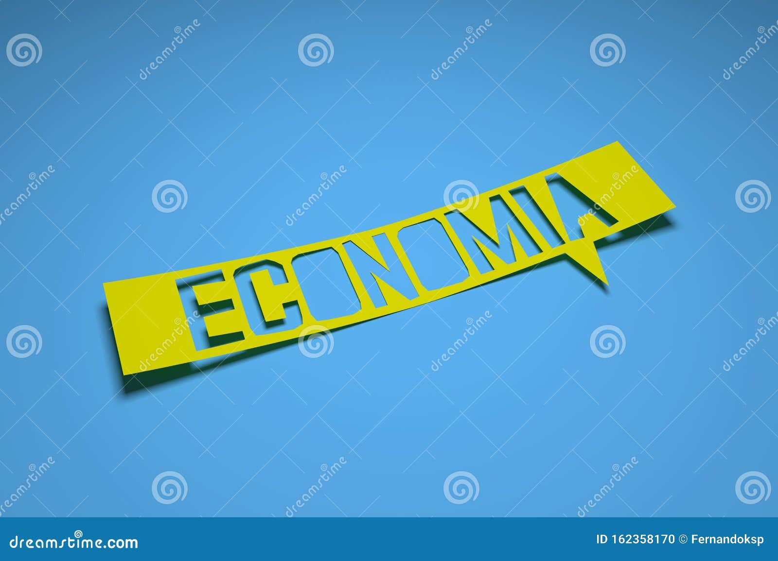 banner with the phrase `economia`. stock photo